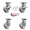 Service Caster 6 Inch V Groove Semi Steel Caster Set with Roller Bearing 4 Swivel Lock 2 Brake SCC-35S620-VGR-SLB-BSL-2-BSL-2 - alternate 4